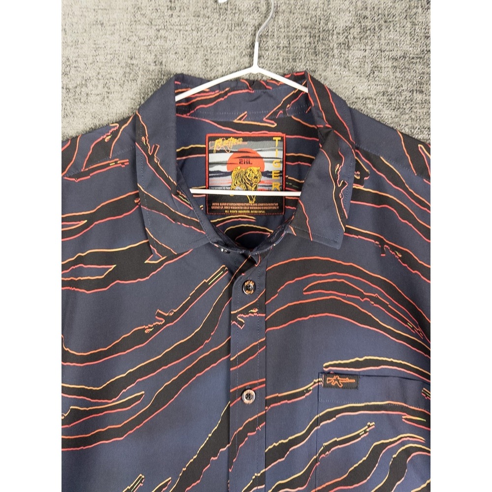 Retro Rifle Tiger Shirt Mens 2XL Party Summer Safari Vacations Resort Hawaii